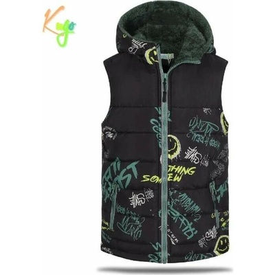 Kugo chlapecká šusťáková vesta zateplená FM0368 černá