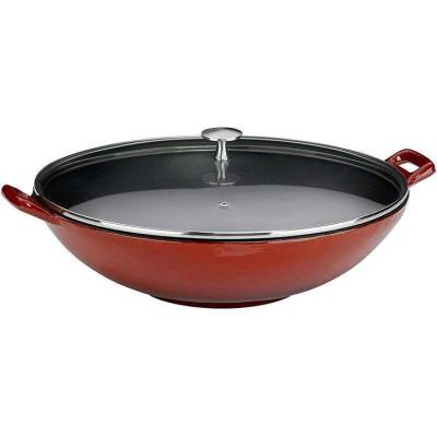 Kela Чугунен уок тиган с капак KELA Calido Ø36 см, червен (1068)