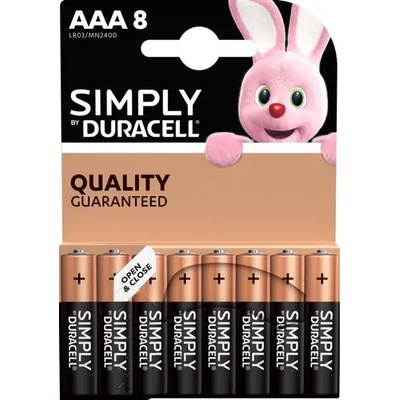 Duracell Алкална батерия LR03 AAA 8pk блистер SIMPLY MN2400 DURACELL (DUR-BA-LR03-SIMPLY-8PK)