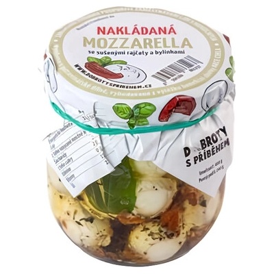 Dobroty s příběhem Nakládaná Mozzarela se sušeným rajčetem a bylinkami 400 g – Zboží Mobilmania