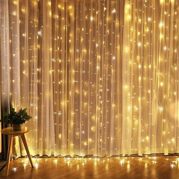 Solight 1V10 LED vianočný záves na okná 300 LED časovač 8 funkcií USB
