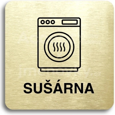 ACCEPT Piktogram sušárna - zlatá tabulka - černý tisk bez rámečku