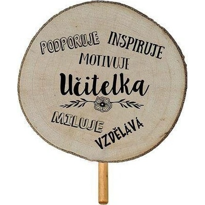 Zapichovátko do květináče 30 cm – pro paní učitelku (Dřevěné zapichovátko k bylinkám 30 cm)
