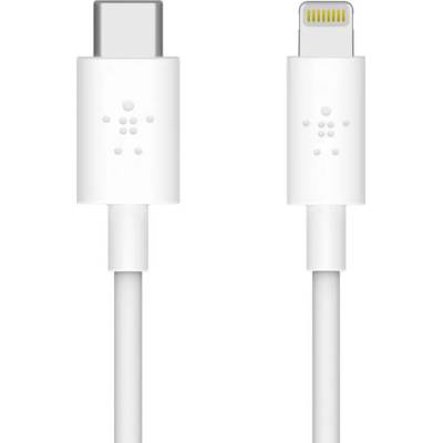 Belkin Mixit Boost Charge USB-C to Lightning Cable PD 18W - MFI сертифициран USB-C към Lightning кабел за Apple устройства с Lightning порт (120 см) (бял)