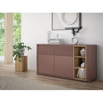 Forte Комод two, теракота/дъб маувела (bthk233-q191/set)