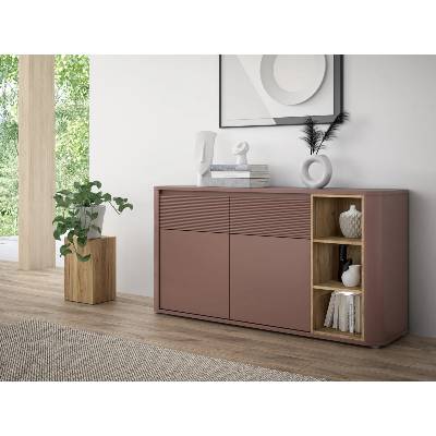 Forte Комод two, теракота/дъб маувела (bthk233-q191/set)