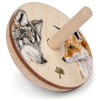 Lesní svět Dřevěná káča Vlk Liška