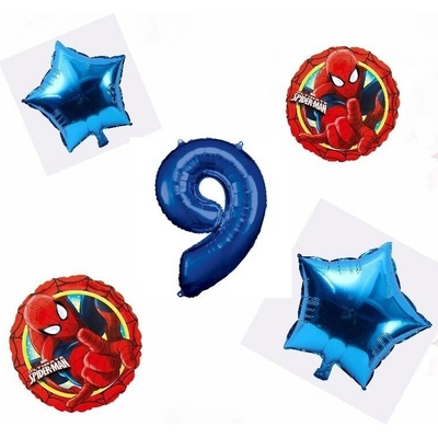 Balónkový set Spiderman modrý 9.narozeniny