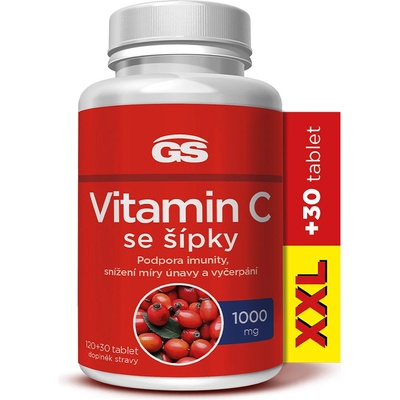 GS Vitamin C1000 se šípky XXL 120+30 tablet