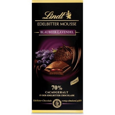 Lindt hořká s borůvkami a levandulí 150 g