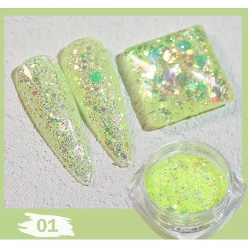 Глитер пайети за декорация на нокти, светло зелено (de2178)