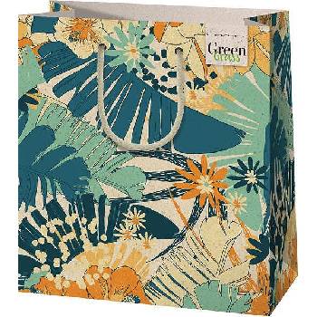 Cardex Подаръчна торбичка, палми жълто и зелено, М, 20х23