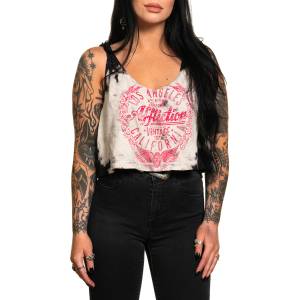 AFFLICTION дамски потник affliction - vintage motors - БЯЛО/ЧЕРНО lucid b-dye - awv26471-wblu
