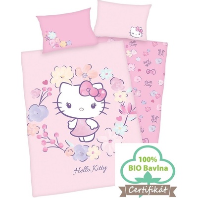Herding obliečky Hello Kitty Květy 100 x 135 cm 40 x 60 cm