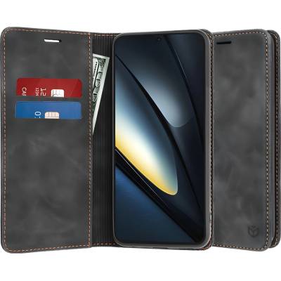 Techsuit еко - кожен калъф за Xiaomi Poco F6 Pro - Черен KP33267