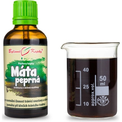 Bylinné kapky Mäta pieporná bylinné kvapky tinktúra 50 ml