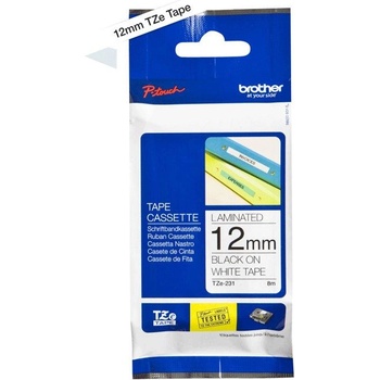 BROTHER ТИП TZ - 12 mm BLACK ON WHITE TAPE - P№TZE231 (P№TZE231)