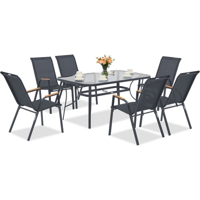 Garden Point Modena/Bitonto сива градинска маса за 6 души Garden Point (GAP1552)