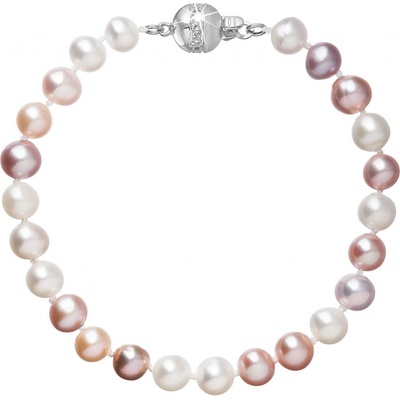 Pavona perlový náramek z říčních perel se zapínáním z bílého 14 karátového zlata 823004.3/9266B multi
