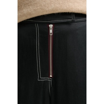 Day Birger et Mikkelsen Панталон с лен Day Birger et Mikkelsen Gianna в черно с широка каройка, с висока талия DAY65243687 (DAY65243687)