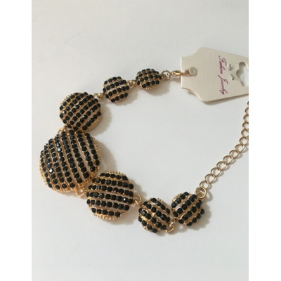 Fashion Jewelry náramek s černými kamínky 2-cc157