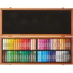 Honsell 47473 - Jaxon oil pastels, set of 72 in a wooden case, brilliant, lightfast colors, ideal for artists, hobby painters, children, school, art lessons, free from harmful substances