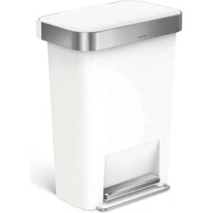 simplehuman - Кош за отпадъци 45 л, с джоб за торбички, инокс/бял CW1387CB (CW1387CB)