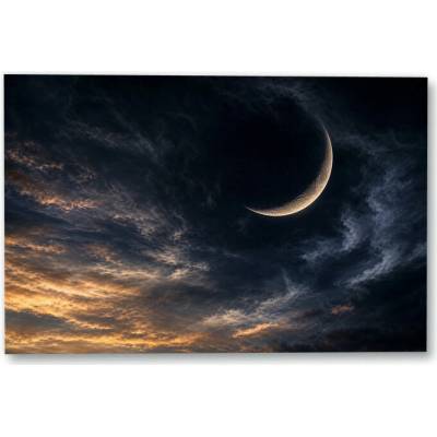Plakát – Srpek měsíce v dramatické oblačnosti 135 × 90 cm Bez rámu Ne Bez rámu