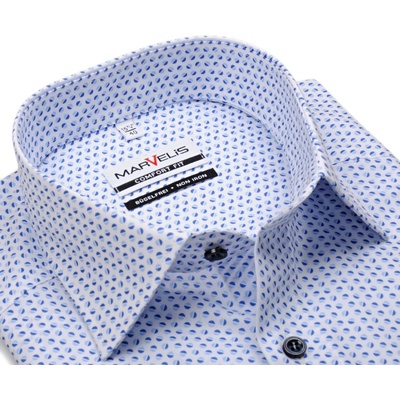 Marvelis Comfort Fit košile krátký rukáv s modrými půlkroužky