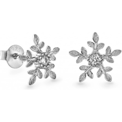 Again Jewelry strieborné náušnice kôstky Snehová vločka AJNS0012