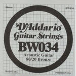D'Addario BW034 80/20 BRONZE 034 Единична струна за китара (BW034)