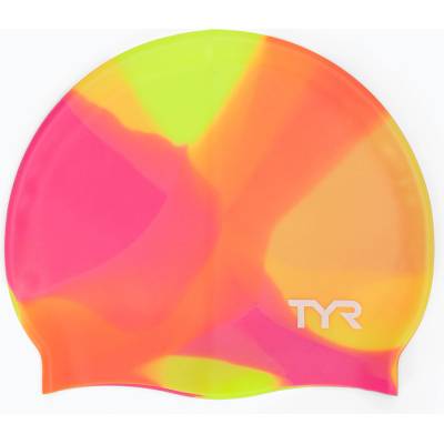TYR Детска шапка за плуване TYR Tiedye Silicone Multicolour Jr yellow/pink/orange