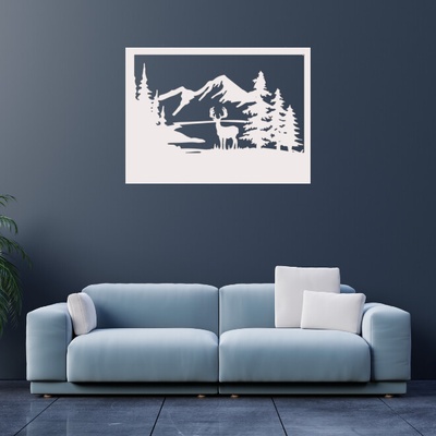 Obraz - jeleň pri jazierku Veľkosť rámu: 39x29cm