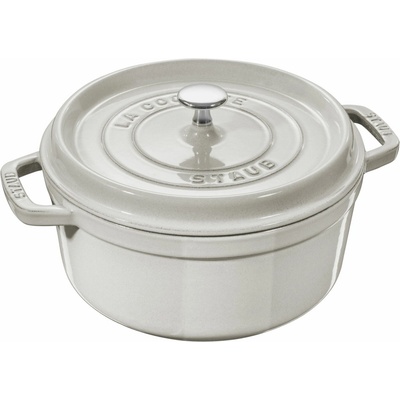 Staub Litinový hrnec s poklicí Cocotte 28 cm 6,7 l bílý lanýž 11028107