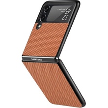 Pouzdro FixPremium Carbon Samsung Galaxy Z Flip 3, hnědé