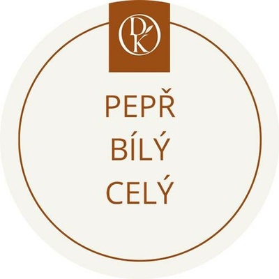Davídkovo koření Etiketa Pepř bílý celý béžová průměr 4,5 cm 1 ks