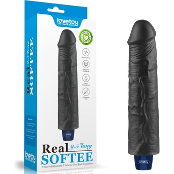 Lovetoy Real Softee Rechargeable Vibrating Dildo 9.5" Black