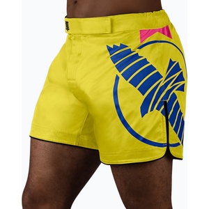 Hayabusa Мъжки тренировъчни шорти Hayabusa Icon Mid-Thigh MMA yellow/blue
