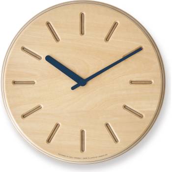 Lemnos Стенен часовник Paper Wood Line сини стрелки 29 см (DRL19-06 NV)