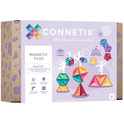 CONNETIX Connetix® Пастелно разширение на форми магнитен строителен комплект 48 бр