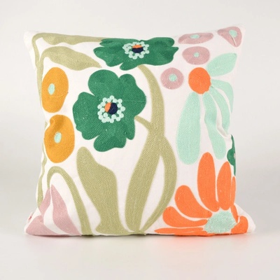 Takoy Povlak na polštář s vyšívaným vzorem 45x45 květiny 1-HT-00218 | 45 x 45 cm
