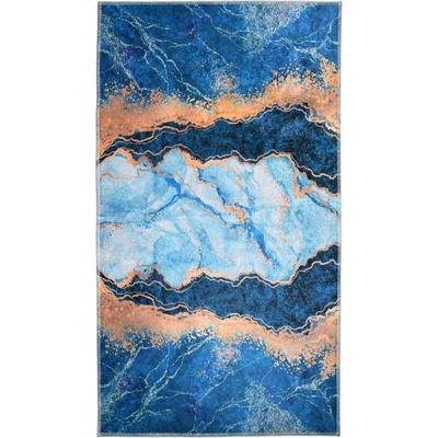 Vitaus Син/златист килим 200x80 cm - Vitaus (KRN-9509-80x200)
