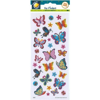 Docrafts samolepky 10 x 23 cm motýlci a květiny