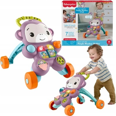 Fisher Price Fialová Opice Chodítko interaktivní odrážedlo