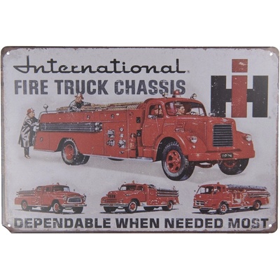 Kovová nástěnná cedule Fire Truck - 30*20 cm - Clayre & Eef – Hledejceny.cz