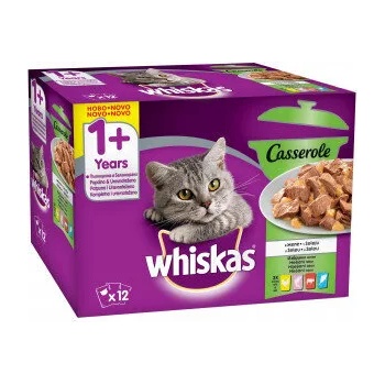 Whiskas Pouch Casserole Mix - паучове микс / избрани ястия / 12 броя / 85 грама