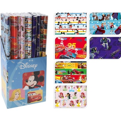 Papír dárkový v roli (200 cm x 70 cm) - 6 motivů Disney