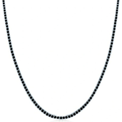 Savicki Náhrdelník biele zlato, čierne diamanty SAV-N-TENIS-40CM-30SZ-20K-585-CZD-B