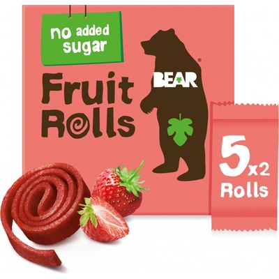 BEAR Fruit Rolls jahoda ovocné rolované plátky 5 x 20 g – Zboží Mobilmania