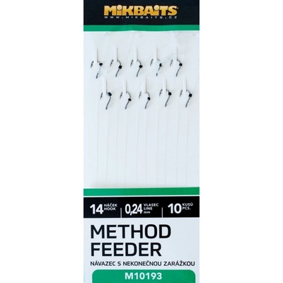 Mikbaits Method Feeder Nadväzce S Nekonečnou Zarážkou veľ.14 10ks